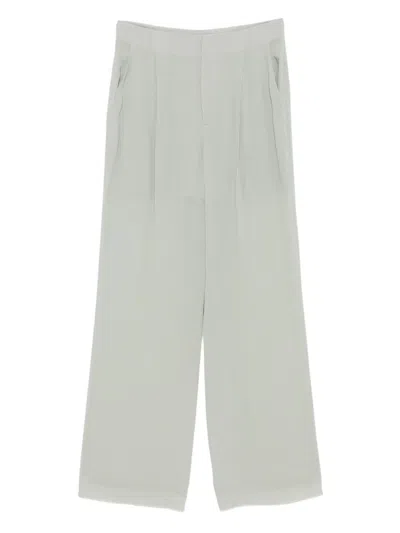 Alberta Ferretti Pleated-pocket Trousers In Gray