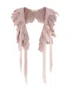 Alberta Ferretti Pleated Ruffle Scarf In Pink