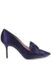 Alberta Ferretti Pumps Aus Satin Mit Falten In Blau