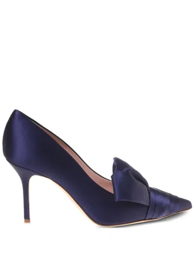 Alberta Ferretti Pumps Aus Satin Mit Falten In Blau
