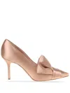 Alberta Ferretti Pumps Aus Satin Mit Falten In Nude