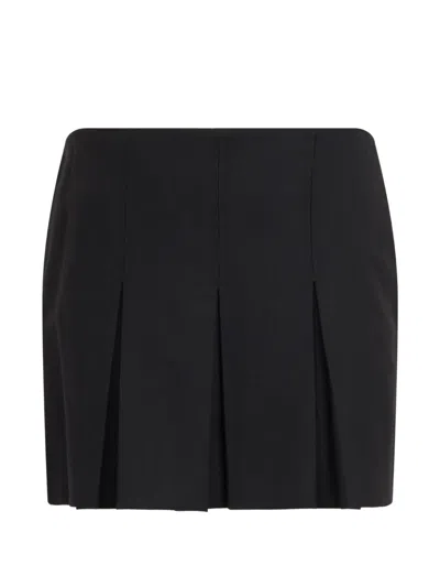 Alberta Ferretti Pleated Short Skirt In Black