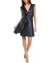 Alberta Ferretti Sleeveless Pinched-waist Dress In Blue