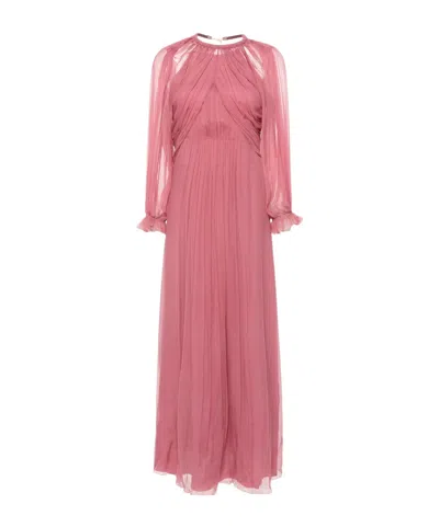 Alberta Ferretti Maxikleid Aus Seide In Pink