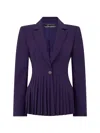 Alberta Ferretti Pleated Single-breasted Blazer In Multi