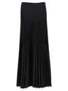 Alberta Ferretti High-waisted Pleated Midi Skirt In Grigio