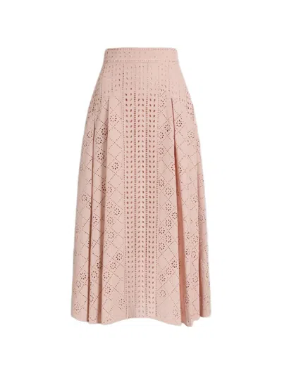 Alberta Ferretti Pleated Skirt In Pink