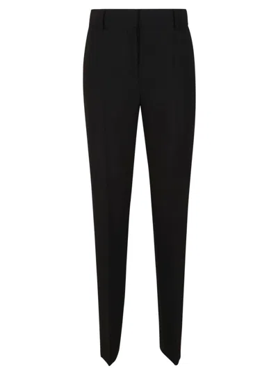 Alberta Ferretti Tailored Straight-leg Trousers With Classic Waistband In Black