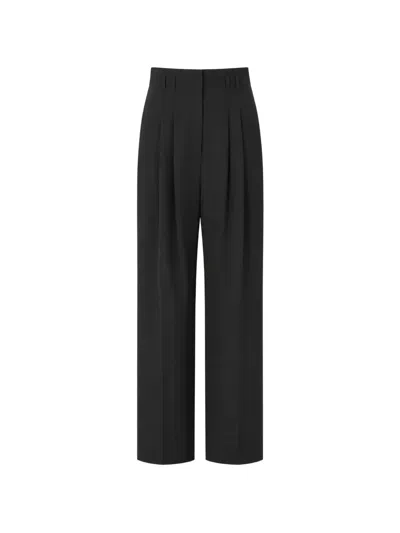 Alberta Ferretti Pleated Tailored Trousers In Black