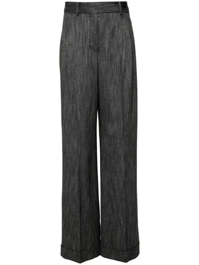 Alberta Ferretti Grey Front Pleats Pants