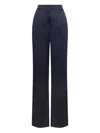 Alberta Ferretti Satin Finish Silk-blend Trousers In Burgundy