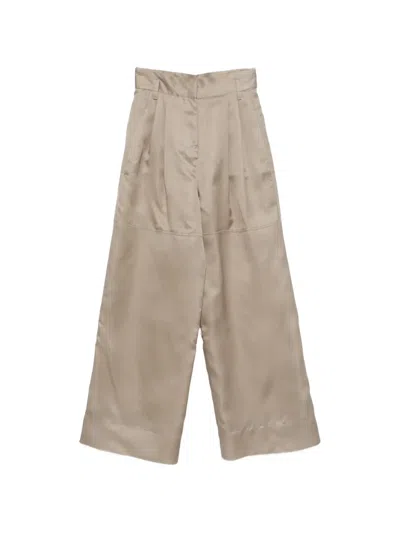 Alberta Ferretti Pleated Trousers In Neutral