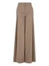 Alberta Ferretti Cappuccino Stretch Cotton Wide-leg Pant In Neutrals