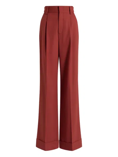 Alberta Ferretti Pleated Trousers In Red