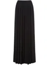 Alberta Ferretti Striped Wide-leg Trousers In 黑色