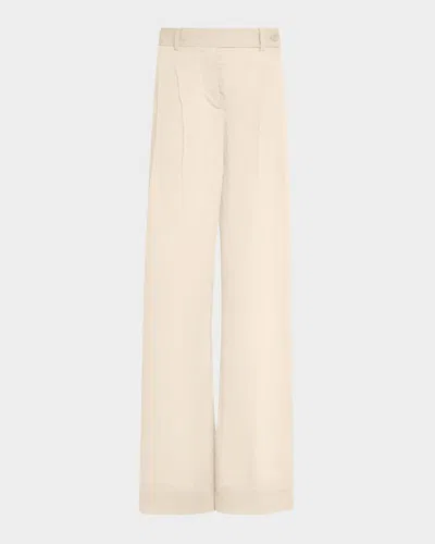 Alberta Ferretti Pleated Wide-leg Trousers In Beige