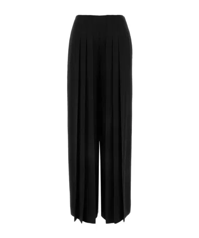 Alberta Ferretti Pleated Wide-leg Trousers In Nero