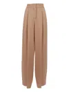 Alberta Ferretti Pleated Wide-leg Trousers In Brown