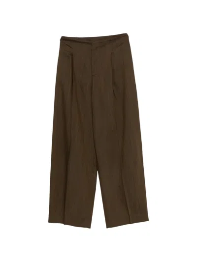 Alberta Ferretti Pleated Wide-leg Trousers In Blue