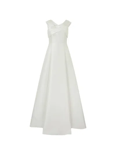 Alberta Ferretti Pleated-detail Sleeveless Gown In Gray