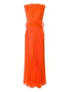 Alberta Ferretti Plissé Maxi Dress In Red