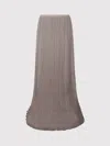 Alberta Ferretti Plissé Midi Skirt In Nude & Neutrals