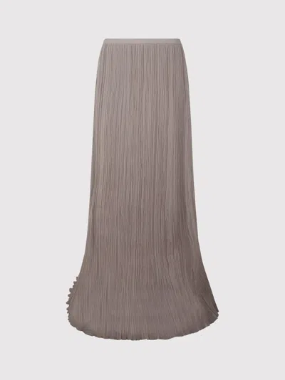 Alberta Ferretti Plissé Midi Skirt In Nude & Neutrals