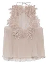 Alberta Ferretti Plissé Top In Neutrals