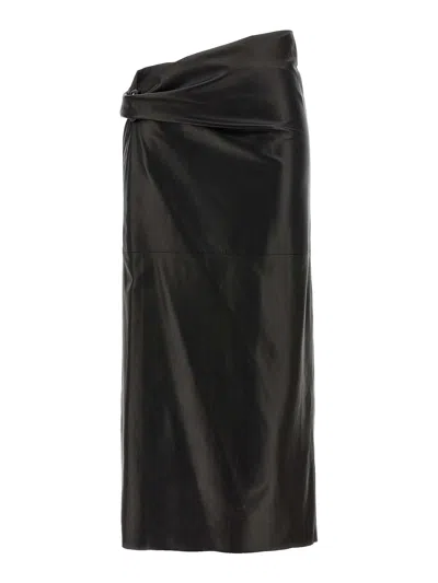 ALBERTA FERRETTI PLONG NAPPA SKIRT
