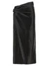 Alberta Ferretti Draped High Waist Midi Skirt