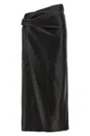 Alberta Ferretti Draped High Waist Midi Skirt In Multi