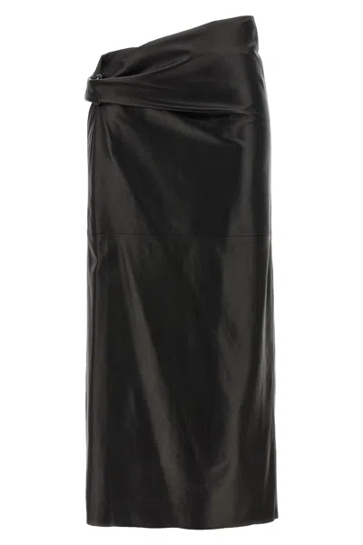 ALBERTA FERRETTI PLONGÉ NAPPA SKIRT
