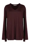 Alberta Ferretti Plum Shirt With Long Sleeves, Elegant And Versatile. In Brown