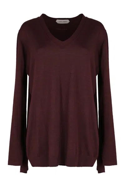 ALBERTA FERRETTI ALBERTA FERRETTI PLUM SHIRT WITH LONG SLEEVES, ELEGANT AND VERSATILE.