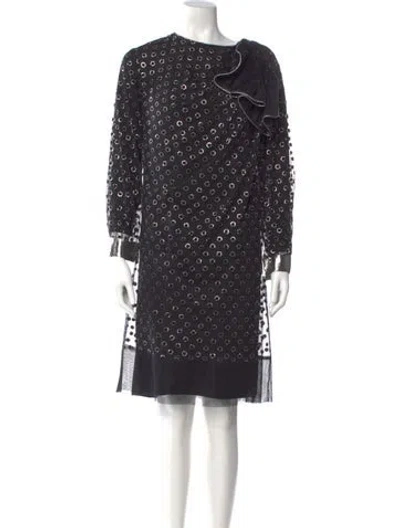 Pre-owned Alberta Ferretti Polka Dot Print Knee-length Dress In Black