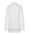 Alberta Ferretti White Maxi Shirt In Cotton Organza Woman In White