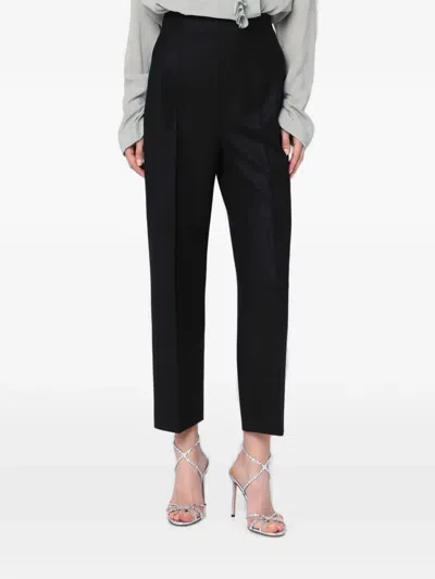 Alberta Ferretti Pressed-crease Trousers In Black