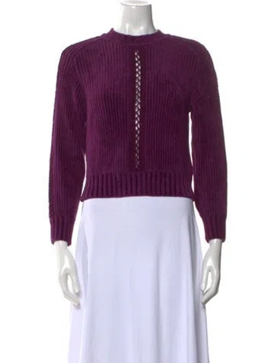 Pre-owned Alberta Ferretti Printed Crew Neck Sweater In Purple