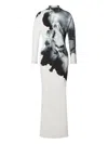 Alberta Ferretti Printed Dress In White