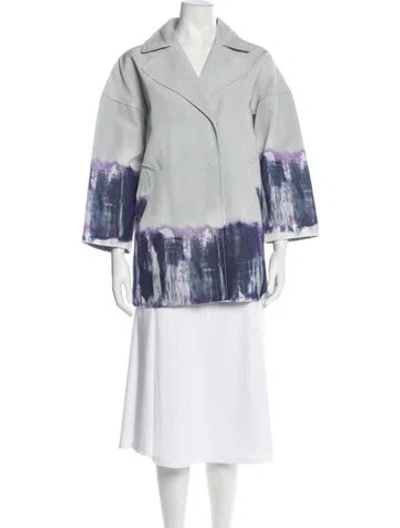 Pre-owned Alberta Ferretti Printed Jacket In Blue