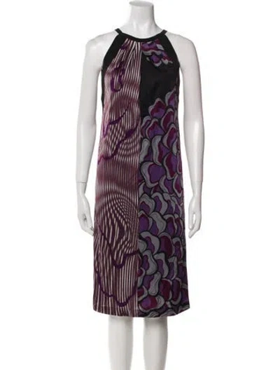 Pre-owned Alberta Ferretti Printed Knee-length Dress In Black