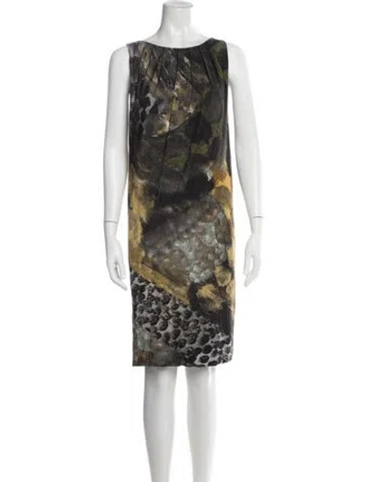 Pre-owned Alberta Ferretti Printed Knee-length Dress In Black