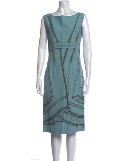 Pre-owned Alberta Ferretti Printed Knee-length Dress In Blue
