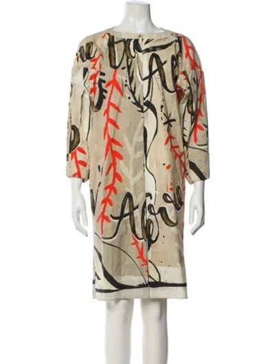 Pre-owned Alberta Ferretti Printed Knee-length Dress In Neutral