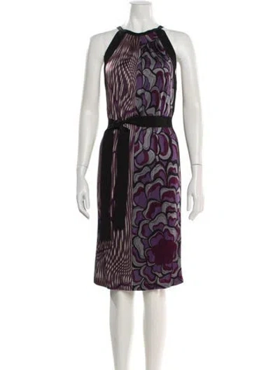 Pre-owned Alberta Ferretti Printed Knee-length Dress In Purple