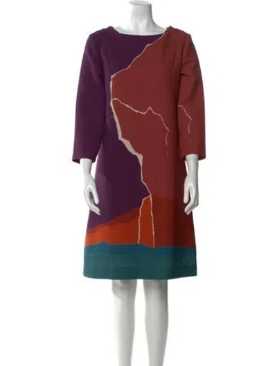 Pre-owned Alberta Ferretti Printed Knee-length Dress In Purple