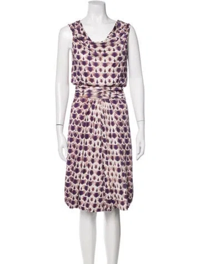 Pre-owned Alberta Ferretti Printed Knee-length Dress In Purple