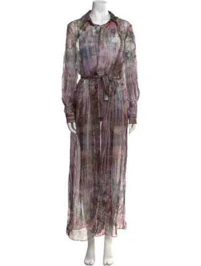 Pre-owned Alberta Ferretti Printed Long Dress In Multi
