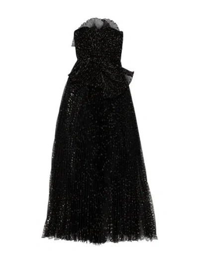 Pre-owned Alberta Ferretti Printed Long Dress W/ Tags In Black