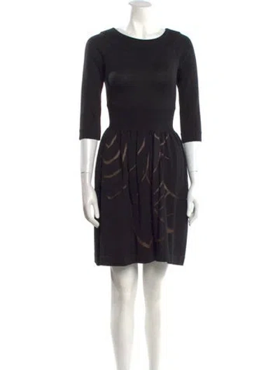 Pre-owned Alberta Ferretti Printed Mini Dress In Black